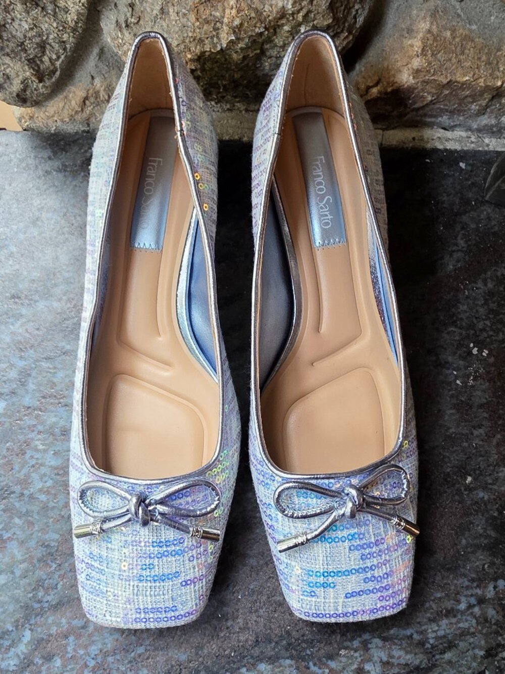 NWOT Franco Sarto Natalia Sequin Square Toe Pumps Size 8M